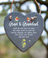 Gran & Grandad Slate Heart